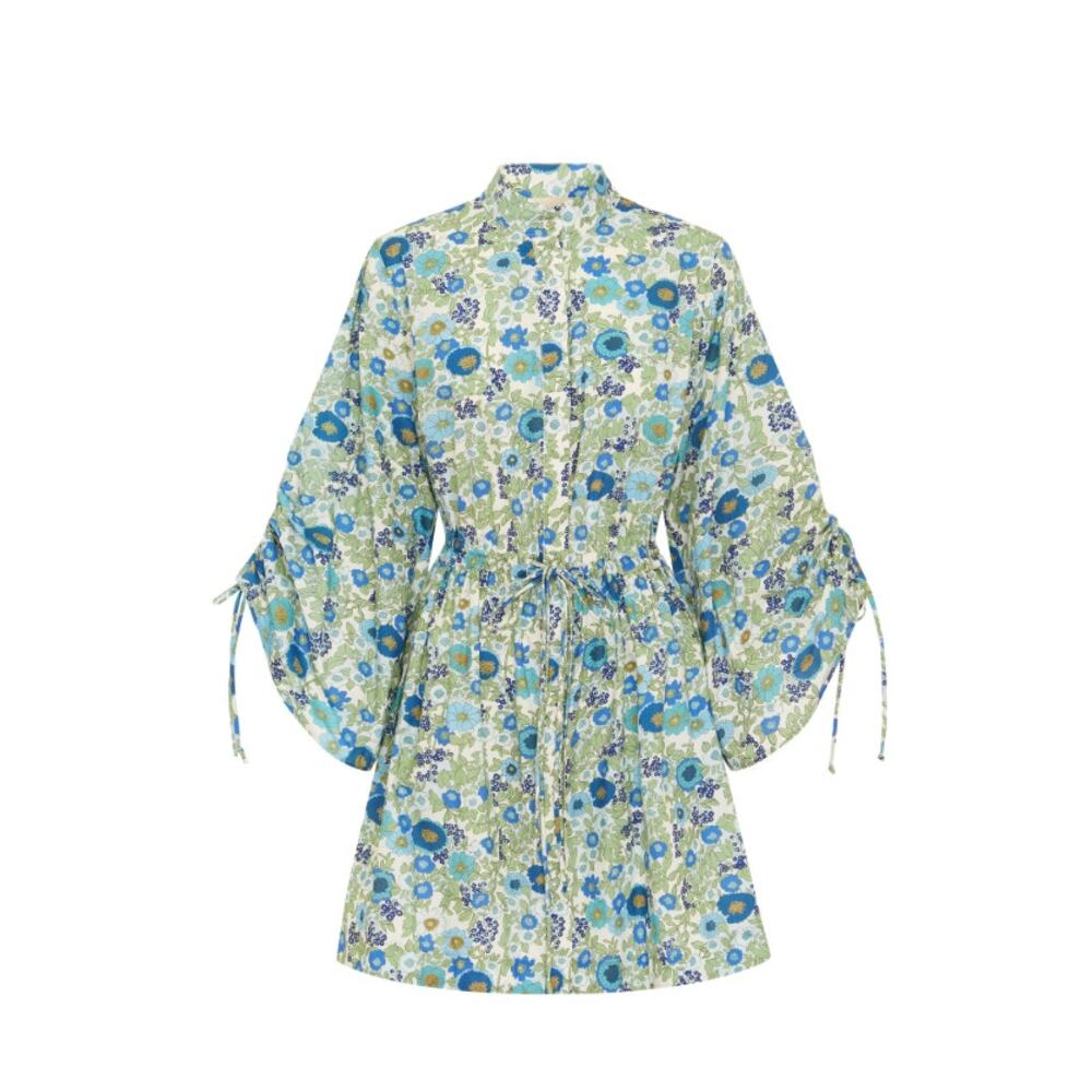 Alémais Pam Cotton Mini Dress Resort Wear Printed Floral Blue 6